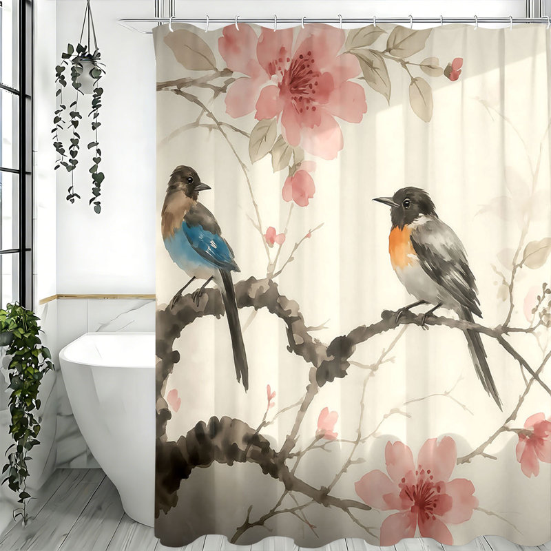Shower Curtains with Hooks Included