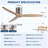 52 Inch Mordern Natural Style Rustic Elegance Brushed Nickel Light Yellow Solid Wood Blades Low Profile Flush Mount Ceiling Fan Without Light-125784047