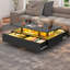 Table basse Hallinan l 35,4 po avec 4 tiroirs et lumières DEL-1056868488
