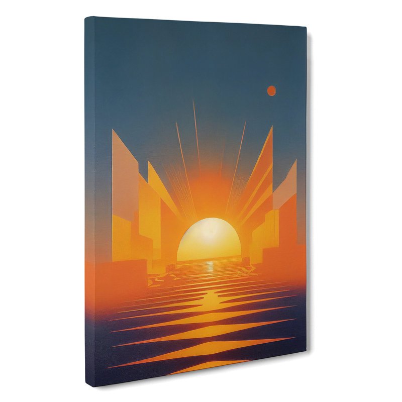 Gentle Abstract Sunset - Wrapped Canvas, 76cm H x 50cm W x 3cm D