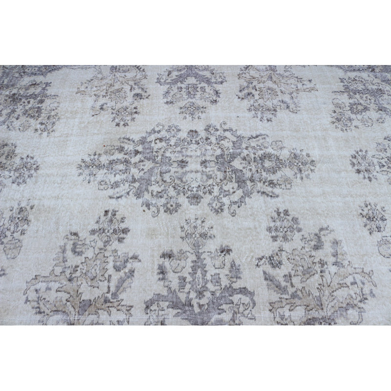 Grand tapis turc beige rétro parfait pour la décoration de salon de chambre à coucher avec un design tribal