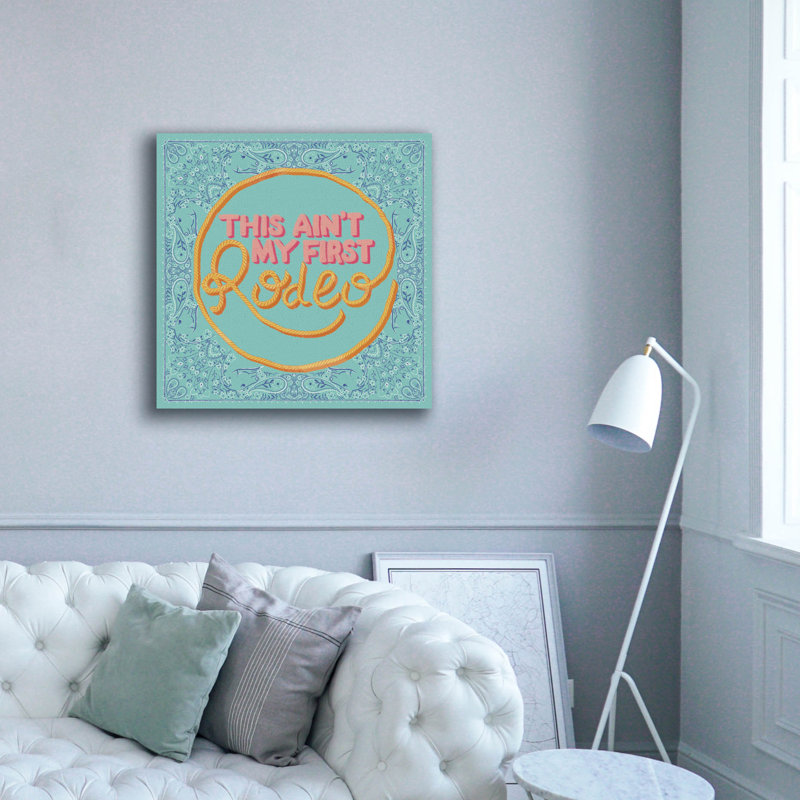 Art mural sur toile, "This Ain pas My First Rodeo" par Rachel Hallquist, H 37 po x l 37 po x P 1,5 po