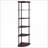 Corner Bookcase, Transitional 5-Shelf Engineered Wood Walnut Brown | Cappuccino | Office