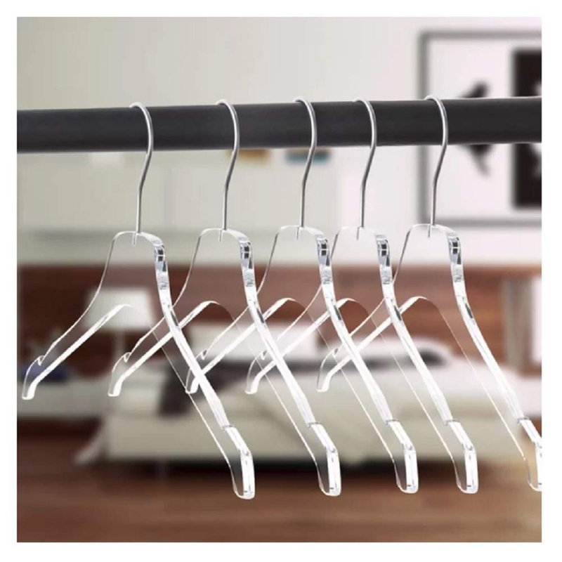Cintre standard antidérapant en acrylique, Transparent