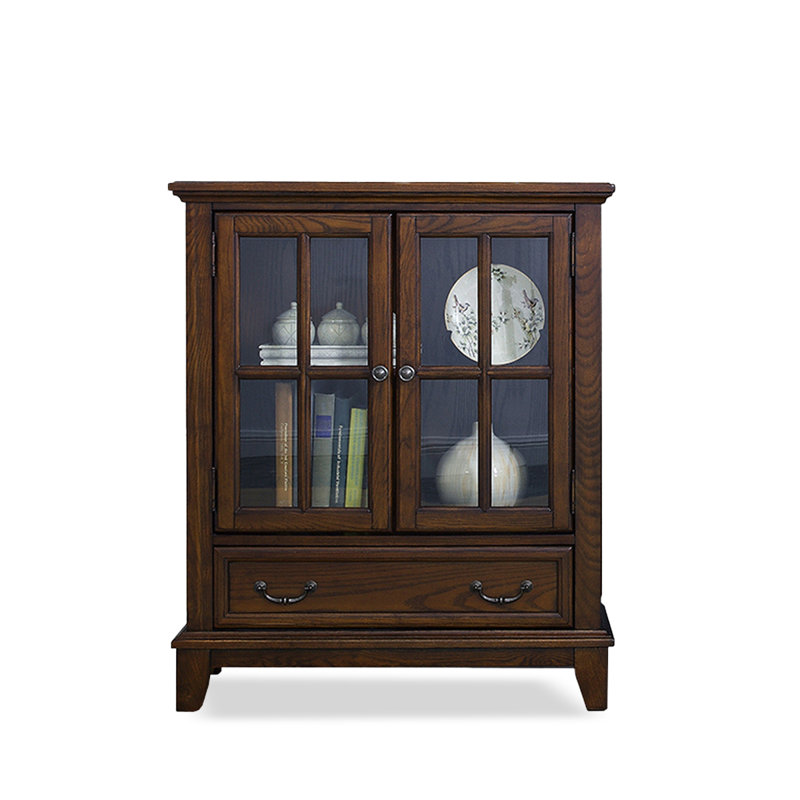 Vitrines en bois massif noisette + verre