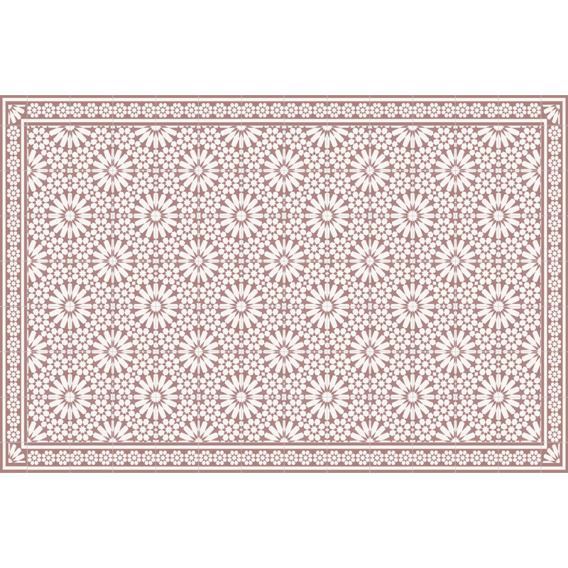 Absar Vinyl Machine Printed Area Rug, Rectangle 4'4.4" x 6'6.7"