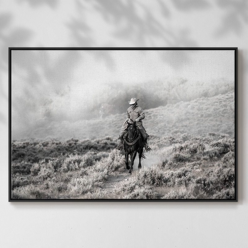 Cowboy, reproduction d'art sur toile, Noir, H 27 po x l 41 po x P 2 po