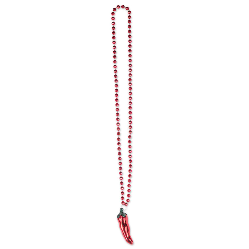 Beads with Chili Pepper Medallion