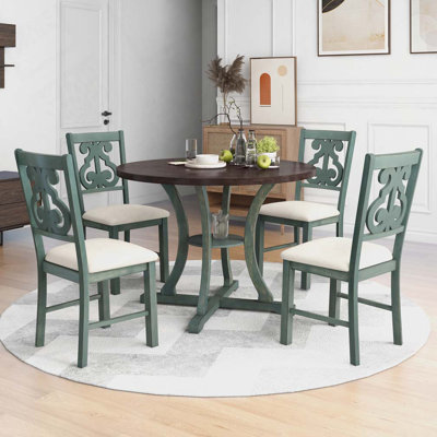 5-Piece Round Dining Table and Chair Set