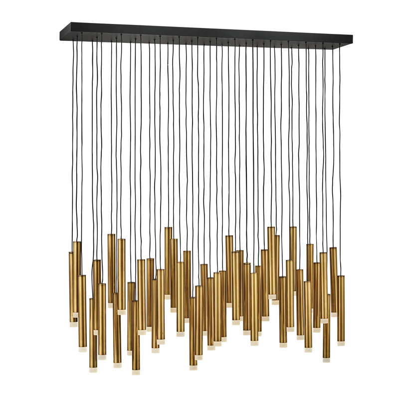 Harmony 45 - Light Cluster Cylinder LED Pendant, Heritage Brass