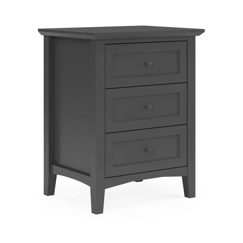 3 Drawer Bedside Table, Black