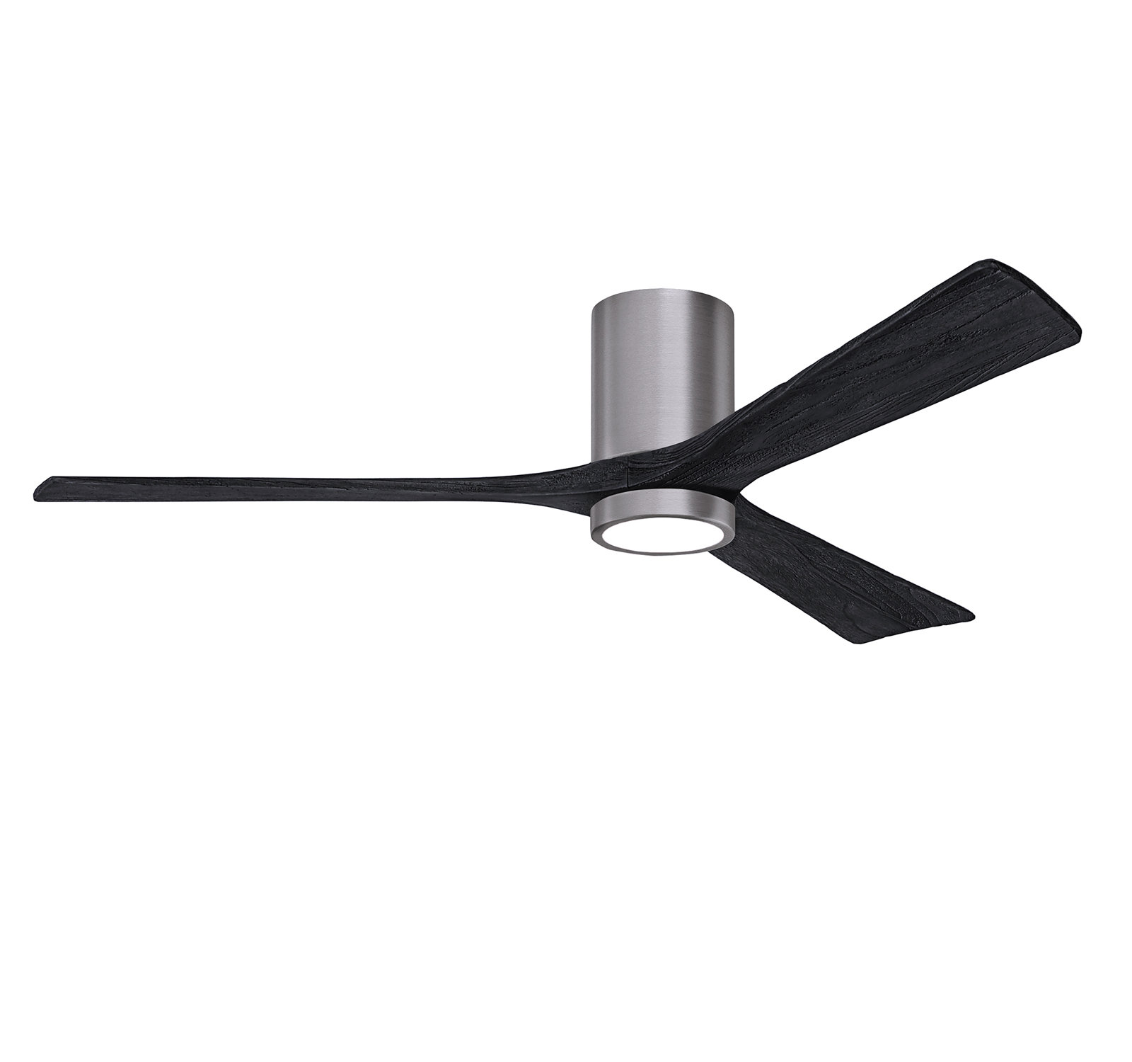 Olivier Ceiling Fan with LED Light Kit, Brushed Pewter, 60", Matte Black