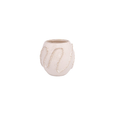 Vase en céramique blanc et beige