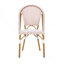 Ensemble de 2 chaises bistro d'extérieur Pe Ratten et aluminium, rouge et blanc rouillé