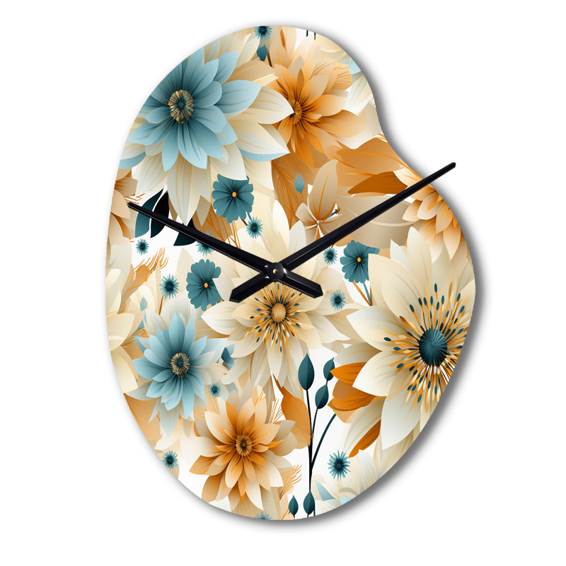 Horloge murale géométrique bleue et beige, Petit