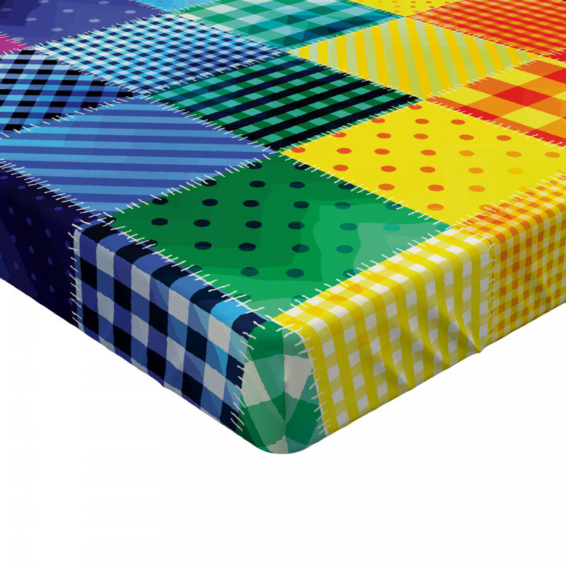 Microfiber Patchwork Fitted Sheet, Full Fitted Sheet