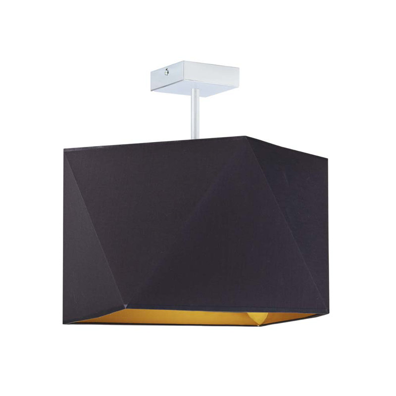 Glisson 1 - Light Square/Rectangle Pendant, Black, Brushed Chrome