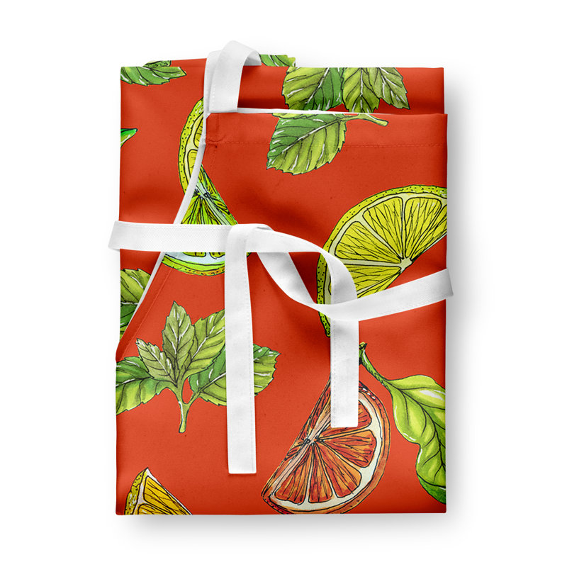 No Pattern Bib Apron, Red/Green