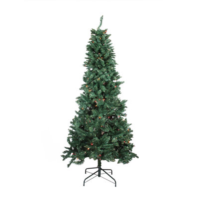 Arbre de Noël artificiel pin vert 9 pi avec lumières multicolores