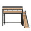 Lit mezzanine en métal avec glissade et solutions de rangement intégrées-1670608173