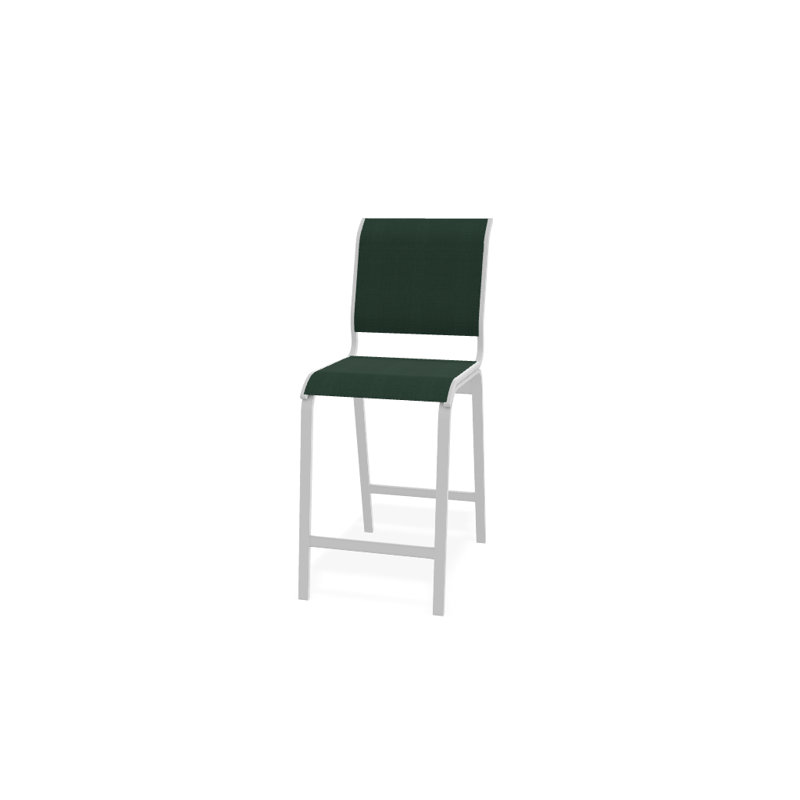Tabouret de bar 26 po Holna, Vert forêt 22D Sunbrella® vert, Blanc texturé
