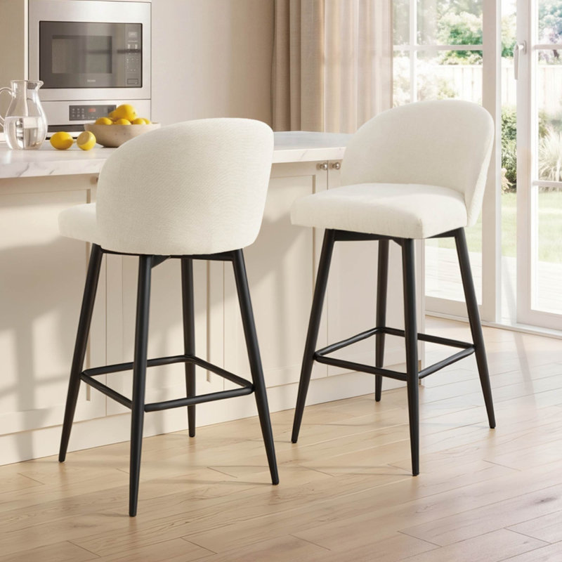 Tabouret de bar et de comptoir pivotant, Blanc, Extra Tall (27.2" Seat Height)
