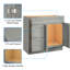 Armoire de base de lavabo en contreplaqué gris l 36 po x P 21 po H 34,5 po - Salle de bain imperméable avec porte à gauche 36 po 21 34,5 Shaker pour un fonctionnement silencieux-1336067648