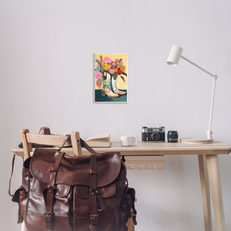 «Bright Cowgirl Florals», art mural sur bois par Reinders, H 15 po x l 10 po