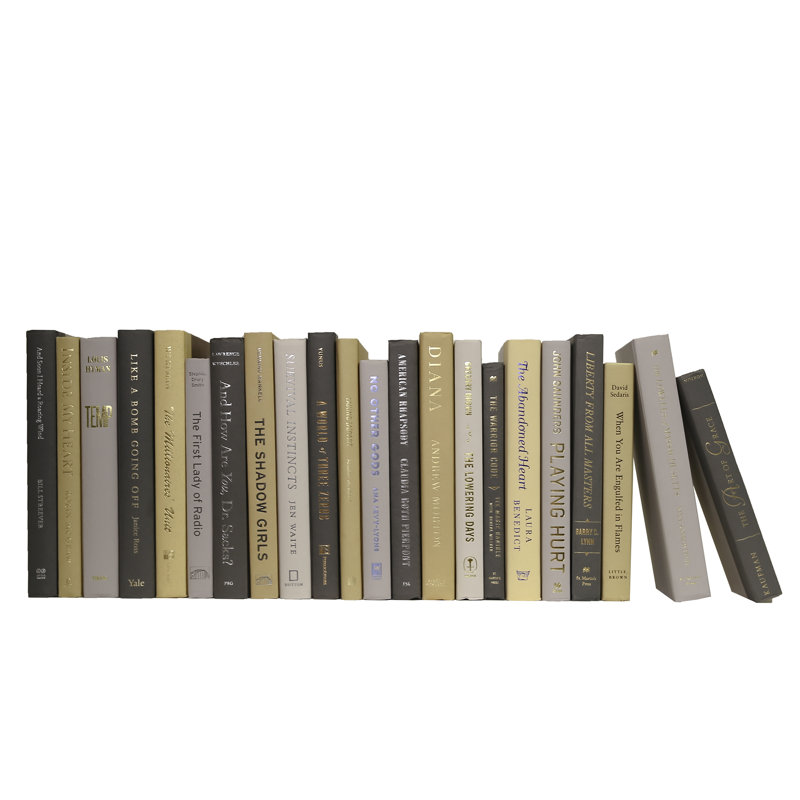 Decorative Books - Cloudy Haze Books - Grey and Yellow Books By The Foot