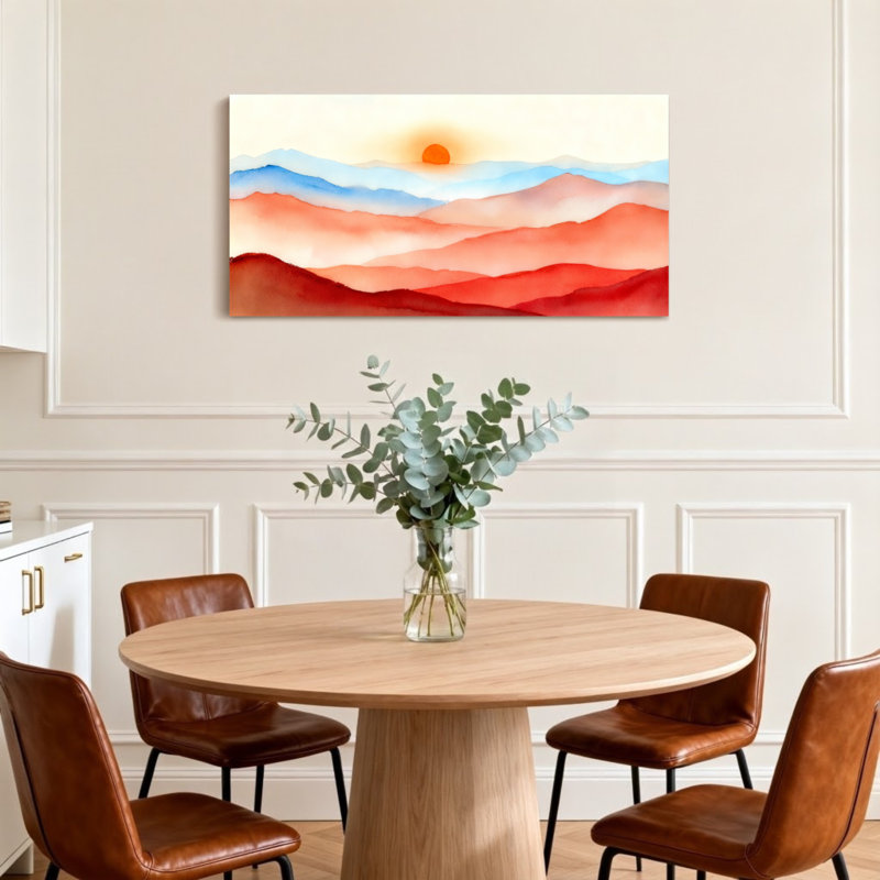 «Landscape & Nature Mountain Sunset», reproduction d'art sur toile, H 16 po x l 32 po