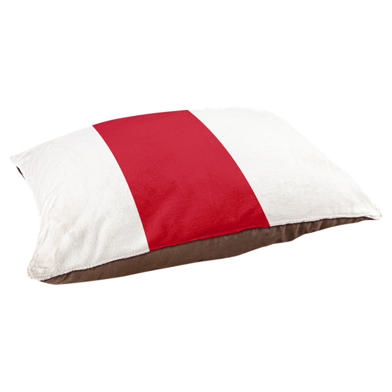 Coussin California, Très grand (l 50 po x P 40 po x H 17 po), Blanc / rouge / blanc