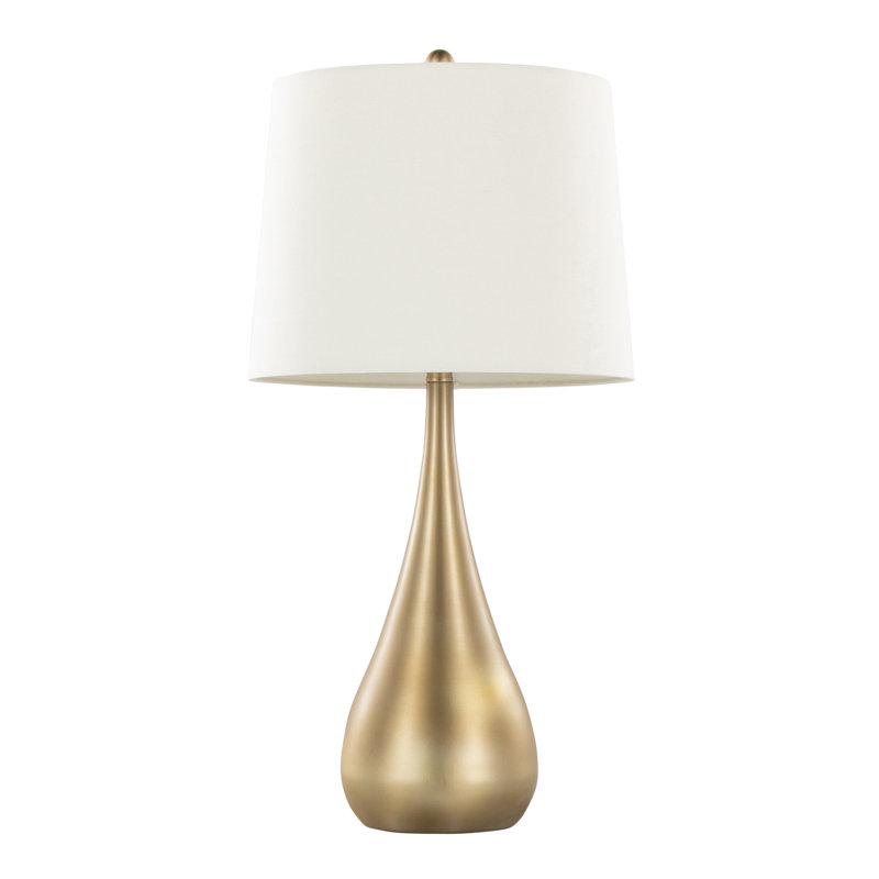 Contemporary Accent Table Lamp, Gold, White