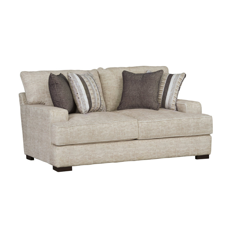 Causeuse fixe Amabella 78 po CAL117, Polyester beige