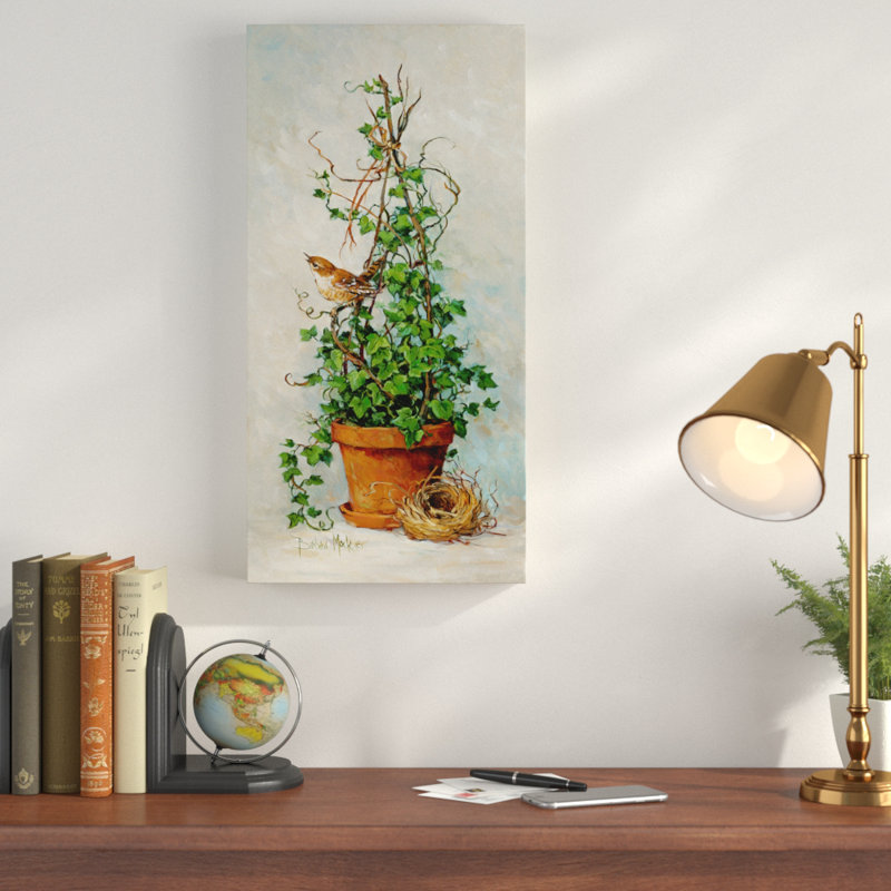 « spring nesting », reproduction de peinture à l’acrylique sur toile tendue, H 24 po x l 12 po x P 2 po