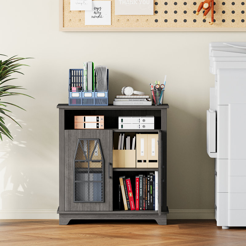 30" W Accent Cabinet With Storage, Modern Buffet Cabinet With 2-Door & Metal Handle