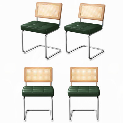 Natural Rattan Dining Chairs Set of 4