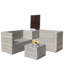 Ensemble de canapé modulaire d'extérieur en rotin et osier 4 pièces avec boîte de rangement