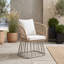 Chaise de salle à manger d'extérieur avec structure en acier et coussin à haut dossier pour les sièges de patio et de jardin