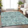 Premium Machine Washable Prisco Teal Rug