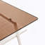 Table basse rectangulaire, plateau de table en verre trempé avec pieds en métal-27328760-27328765