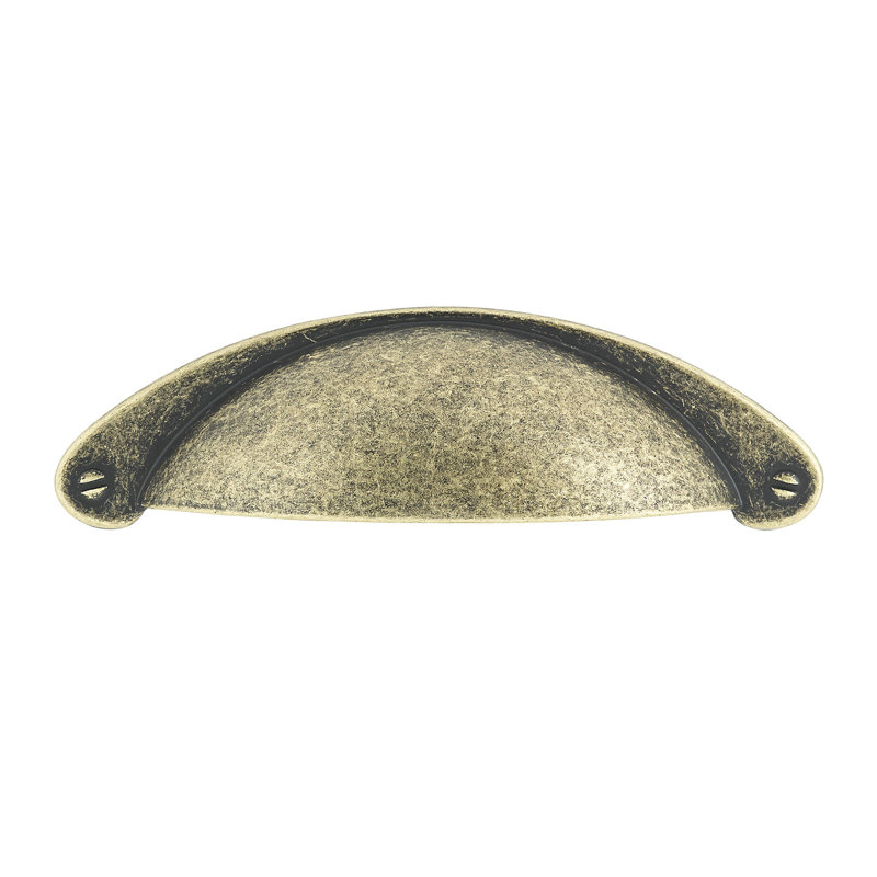 Expression 3" Center to Center Cup/Bin Pull, Burnished Brass