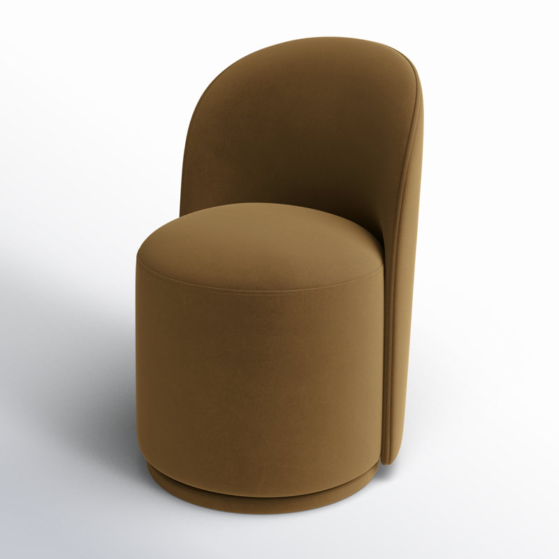 Chaise d'appoint pivotante Sharlene, Velours performance ocre Soren