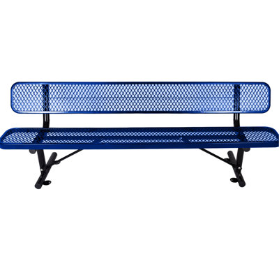 8ft Outdoor Bench With - Blue, Coated, For Lawn, , Deck, Garden, Patio 8 Ft. In Blue Heavy-duty Porch Coated Metal, Strong Structure