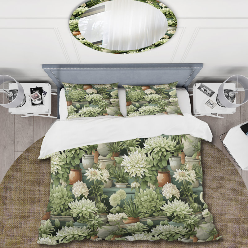 Ensemble de housse de couette Zen Garden Oasis I, Housse de couette pour grand lit et 2 taies décor