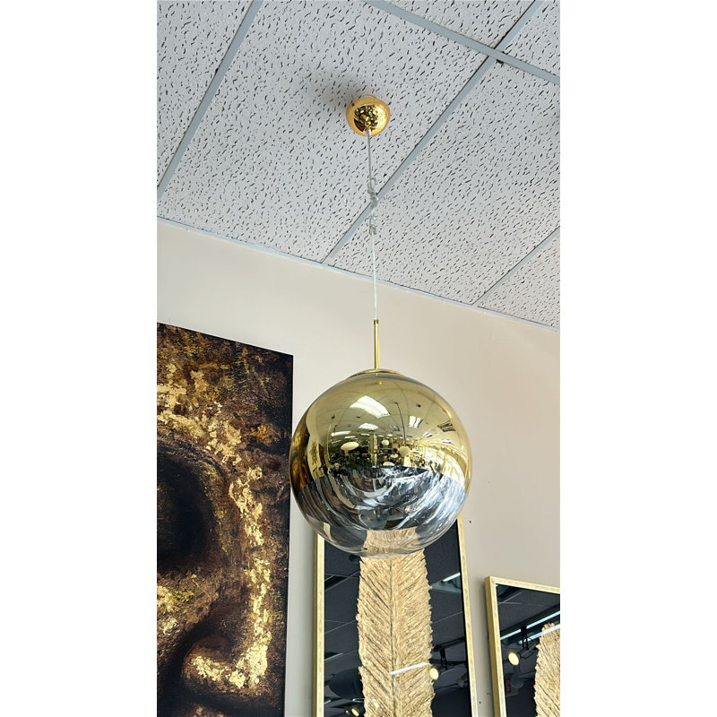 Luminaire suspendu Hunter, H 59 po x l 14 po x P 14 po, Doré