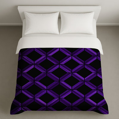 Housses de couette à motif géométrique mauve