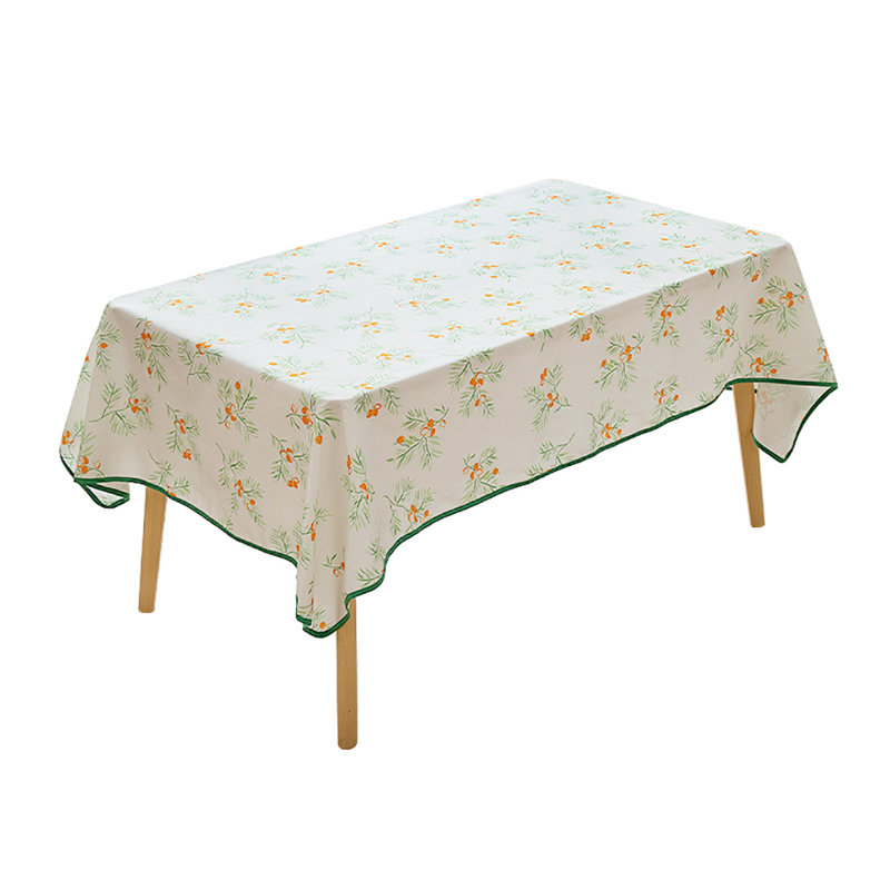 Nappe rectangulaire infroissable Green Pine Berry Leaf 55 po x 71 po