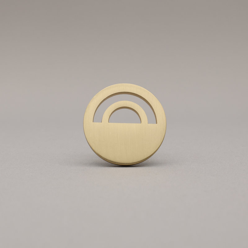 Horizon Circle Knob, Satin Brass