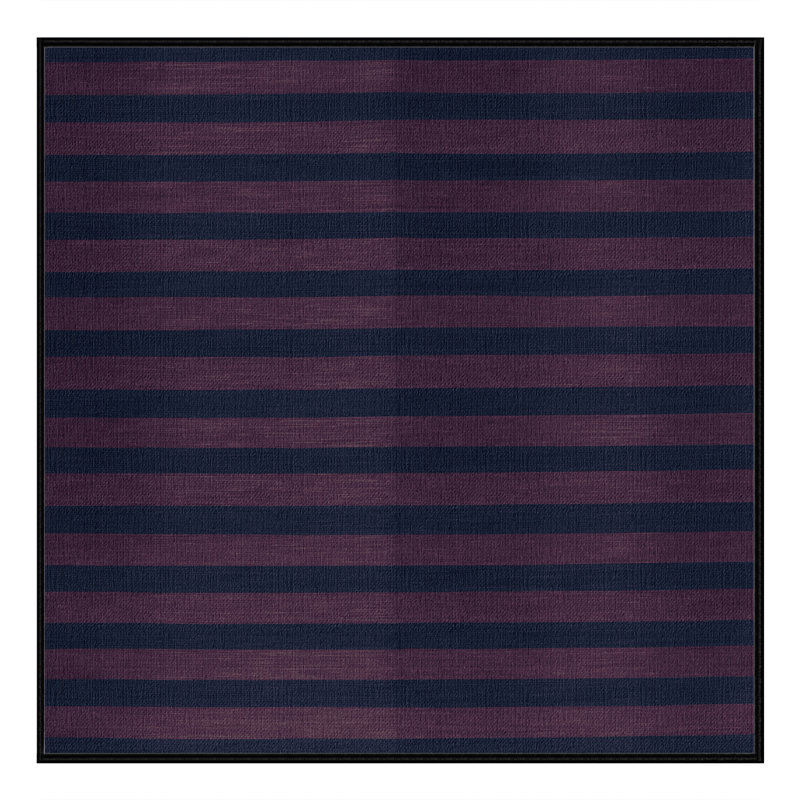 Tapis gris à rayures horizontales lavable à la machine, Carré 4 pi