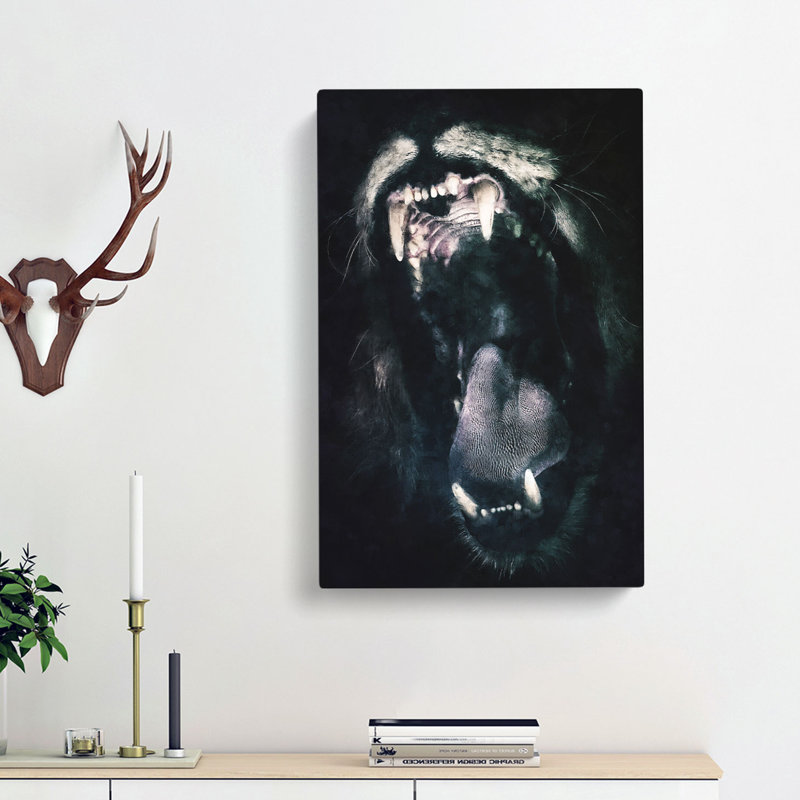 Roaring Lion - Wrapped Canvas Print, 50cm H x 35cm W x 3cm D